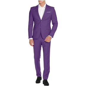Mens Suits 2 Piece Slim Fit Suit Set Solid Two Button Blazer Jacket Pants Classic Tuxedo Set