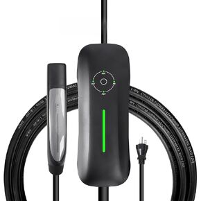 محطات شحن المركبات الكهربائية لشاحن Tesla ، 16 AMP 110V/240V الشاحن المتنقل لـ Tesla NEMA 6-20 Plug NEMA 5-15 ، شاحن منزلي محمول متوافق مع الطرز x/y/3/s (كابل 20 قدم)