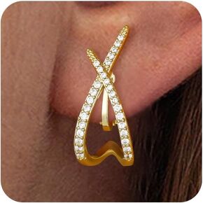 Clip on Earrings for Women 14K Gold/Sterling Silver Plated Statement Earrings for Women Trendy Dainty Earrings Hypoallergenic Simple Minimalist Gold Earring Non Pierced Earring Jewelry Gifts