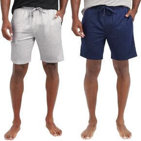 Eddie Bauer Men’s Comfort Fit Elastic Waistband with Outer Drawstring Lounge Short, 2 Pack (White,Small)