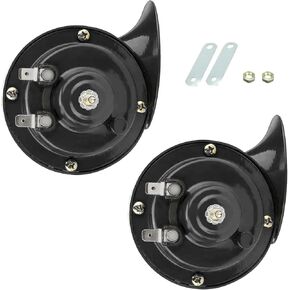 2 PCS Snail Air Horn ، 300dB Super Loud Train Horn ، 12V قرون هواء مقاوم للماء ، مجموعة بديل للقرن العالمي للسيارات والشاحنات والدراجات النارية (أسود)