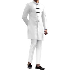 Mens African 2 Piece Set Slim Fit Traditional Suit Mens African Dashiki Shirt and Pants Outfit