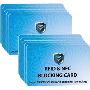 Saitech It RFID حظر بطاقات حماية محفظتك ومحفظة وبطاقات من NFC بدون تلامس محفظة للرجال والنساء - Sky Blue (5 PCS Sky Blue)