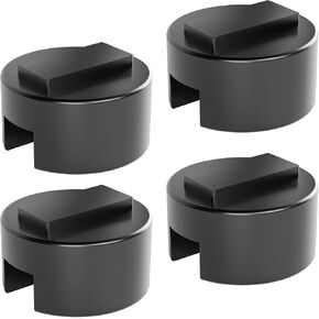 2pcs floor jack rrabber pad ، round dound x -grooves panch patch jack jack pad ، محول سد مقبس عالمي لمقابس المقطورة -حامي السكك الحديدية ، قم بتناسب سيارات مختلفة بسهولة 3.9 × 3.9 × 1.8 في