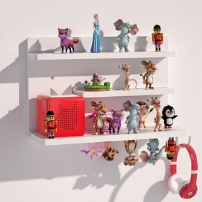 لجرف Tonies Magnetic Magnetic - Tonies منظم Figure for Kids Room ، رف عرض مغناطيسي خشبي لحامل صندوق Tonies ، ورفوف الجدار العائمة ، محطة شحن متوافقة