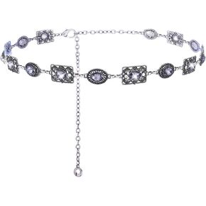 Urieo Rhinestone Chain Belts for Women Fashion