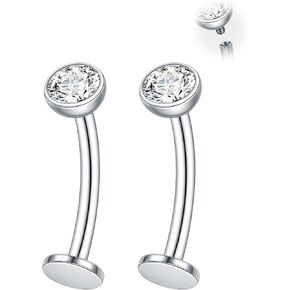 Oveta Titanium Belly Button Piercing 14G Internally Threaded Belly Button Ring for Navel Belly Piercing Jewelry 10mm 12mm for Women Men, Gold/Silver