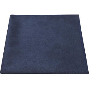Luxury Navy Blue Suede Pocket Square, Handkerchief, Moleskin