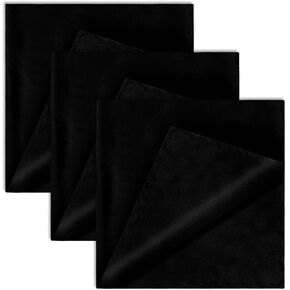 3 PCS Pocket Square for Men, Black Classic Handkerchiefs for Men, 8.6 Inches Suit Handkerchief Soft Hankies for Wedding Party Christmas Father's Day Gifts
