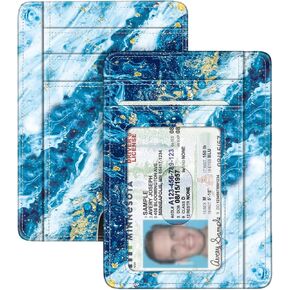 Fintie Slim Minimalist Front Pocket Wallet, RFID Blocking Credit Card Holder Card Cases with ID Window for Men Women (Sandy Wave)