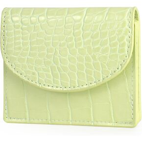 APHISON Credit Card Holder, Small Card Wallet, Slim Cute Card Holder Wallet, Coin Pocket Business Card Case with Clasp for Women (Green)