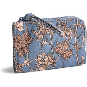 Vera Bradley Performance Twill Zip Card Pouch, Larkspur Delphinum