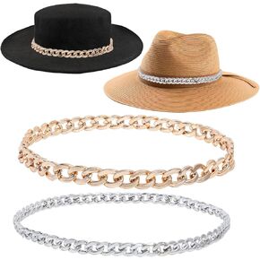 chgcraft 2pcs سلسلة قبعة سلسلة قبعة الحزام ل Cowboy Classic Hat Belt Panama Straw Hat Western Western Hat قابلة للاستبدال ، 3-5