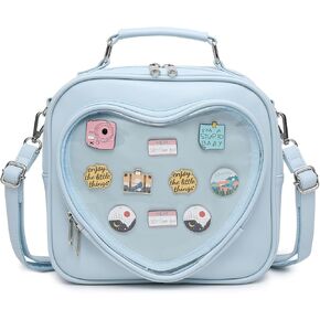 Dopamine Color Ita Bag Multi-Purpose Backpack Crossbody Satchel Heart Purse Kawaii Pin Display
