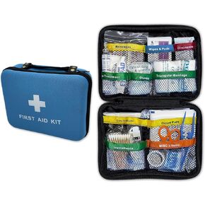 Rapid Care First Aid 160-Piece All-Purpose First Aid Kit for Home, Office & Car – Compact Color Coded Emergency Preparedness Kit with CPR Barrier, Emergency Blanket, Ice Pack & Other Essentials