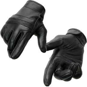 Milwaukee Leather MG7735 Women's Black Leather Gel Palm Motorcycle Hand Gloves W/Flex Knuckles