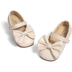 Miamooi Toddler Girl Mary Jane Flats Girls Dress Shoes for Party Wedding School Uniform Shoes Soft Cute Non-Slip Flat for Walking