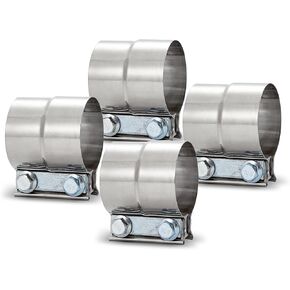 4pcs 2.5 "مشابك شريط مفصل اللفة ، مشبك كاتم الصوت العادم ، مشابك أنابيب العادم من الفولاذ المقاوم للصدأ