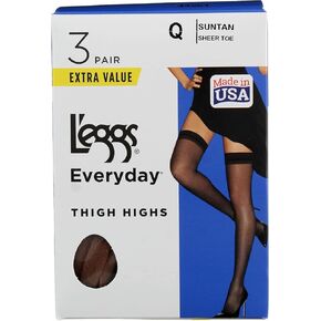 L'Eggs Womens Everyday Women Women's Nylon Highs Theer Theer Theer - حزم متعددة متوفرة