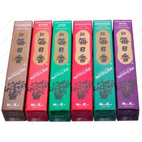 Morning Star Sandlewood Scent Japanese Incense Sticks, 6 Box of 50 Sticks (Sage, Sandalwood, Cedarwood, Musk, Frankincense and Myrrh)