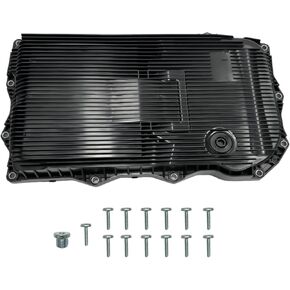 68225344AA 8-Speed Automatic Transmission Oil Pan with Gasket & Drain Plug Compatible with Ram1500 2500 3500, Dodge Challenger Charger Durango, Jeep Grand Cherokee, Chrysler 300