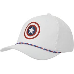 Marvel Universe Captain America Shield Adult White Elite Flex Snapback Hat