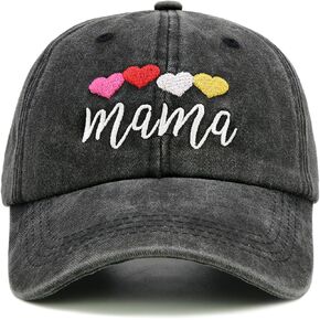 Mama Hat for Women, Mom Gifts for Mothers Day, New Mom with Heart Embroidered Baseball Cap