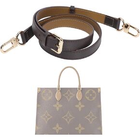 Vachetta Leather Strap for LV ONTHEGO Bag,Double Sided Usable Color-Blocking Cowhide Crossbody Adjustable Strap in Saudi Arabia