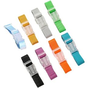 Luggage Backpack Straps, 8 Pcs Random Color 1 Inch x 12 Inch Adjustable Luggage Backpack Buckle for Attachment Travel Accessories (8)