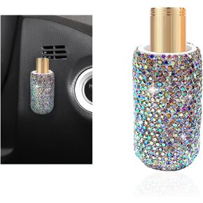 Upright Car Chapstick Holder, Bling Strong Adhesive Upright Lipstick Organizer Vehicle Lip Balm Holder, Sparkling Rhinestone Auto Interior Insulating Lip Balm Mount for Women (White)