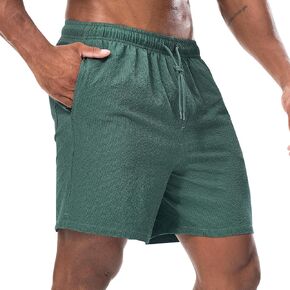 Suwangi Men’s Casual Stretch Shorts Classic Drawstring Elastic Lightweight Shorts Quick Dry Outdoor Short with Multi-Pockets