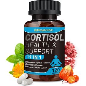 Cortisol Supplements for Women and Men, 11-in-1 Cortisol Manager,Cortisol Reducer with Ashwagandha, Rhodiola, L-Theanine, Hormone Balance, 120 Capsules (60-Day Supply)