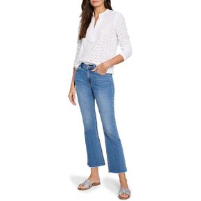 NIC+ZOE Women's Knit Eyelet Split Neck Top