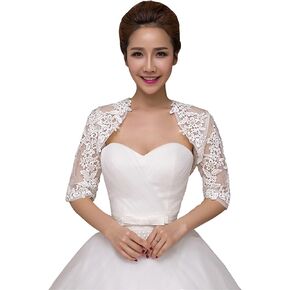 Women's Lace Wedding Bridal Bolero Jackets Shawl Formal Party Prom Evening Cape for Bride Bridesmaid Wrap Shrugs