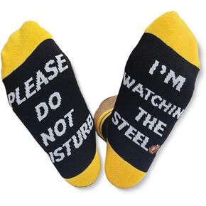 Father's Day Gifts Football Fans Crew Socks, Gift for Dad Men PLEASE DO NOT DISTURB, I'M WATCHING THE STE -New Year Valentine Gift for Dads Papa Son Grandpa Husbands and Boyfriends Football Lovers