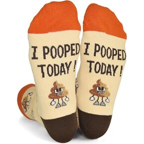 Unisex Funny Poop Gag Gifts, Novelty Silly Pooped Crew Socks Joke Gift Poop Gifts