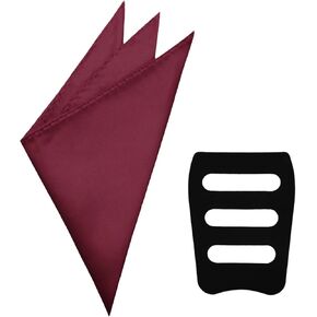 Pocket Squares for Men Solid Color Mens Handkerchiefs with Pocket Square Holder for Wedding Accessory Party