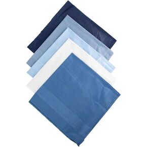 5 PCS MEN MEN COTTONKEISHIES ، 5 ​​COLORS Classic Classic Pocket Fquares ، 15.8 "× 15.8" Hankies Hankies Soft