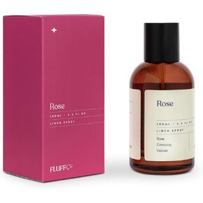 FluffCo Rose Linen Spray - Calming Pillow & Linen Mist, 3.4 Oz, Pink, Over 1000 Sprays, 8-Hour Scent Duration