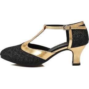 Women's Glitter Dance Shoes Flapper Gatsby 1920s Shoes Latin Tango Salsa Ballroom Heels