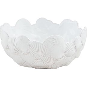 Mud Pie Layered Sea Shell Bowl, 4 3/4" x 10" dia, WHITE