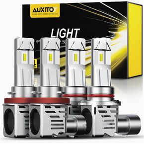 AUXITO H13/9008 light Bulbs, 600% Brightness, 6500K Cool White, Plug and Play Fog Light Halogen Replacement, Pack of 2