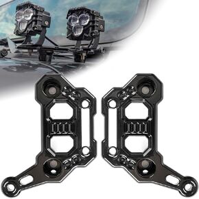 JL Dual Light Bar Mount Brackets CNC A-Pillar Offroad LED Hood Pod Fog Lamp Mounting Stand Ditch Light Cowl Holder,2PCS Black Aluminum Alloy Mounts for Wrangler JL JLU 4xe Gladiator JT Accessories