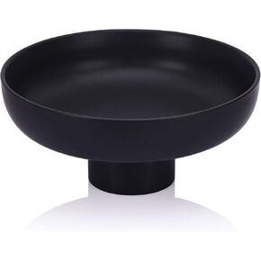 Black Ceramic Decorative Bowl, Fruit Bowl for Kitchen Counter, Black Pedestal Bowl, Centerpiece Bowl, Black Decorative Bowls for Home Decor, Modern Decor Bowl for Table, Island, or Counter
