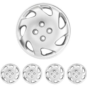 Hubcaps 14 بوصة لـ Honda Civic-مجموعة من 4 أغلفة من العجلات الفضية-أغطية محور الترباس لـ Honda Civic-بديل متين لـ 14 "سهلة التثبيت