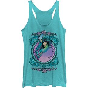 Fifth Sun Disney Princesses Mulan Stained Glass Women's Racerback Tank Top