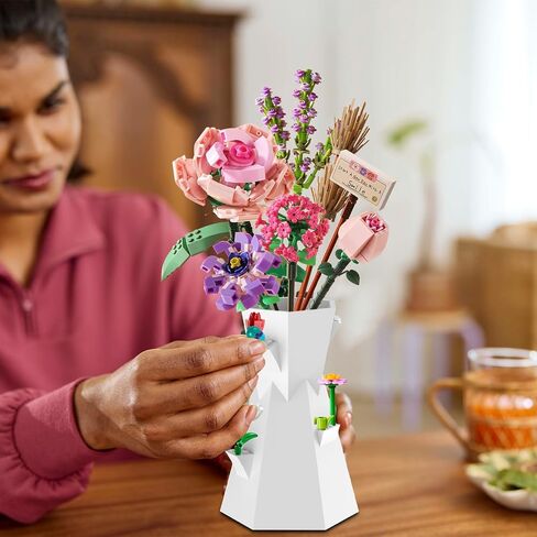 مزهرية لزهور Lego ، متوافقة مع Lego Bricks ، لمجموعة بناء باقة زهرة Lego ، وقف معرض Lego Roses أزهار زهرة Sunflow in Kuwait