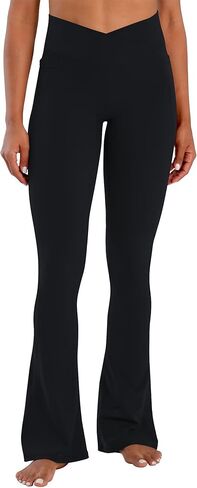 Sunzel Hidden Butt Lifting Scrunch Flare Leggings for Women with Pockets No Front Seam Tummy Control Mini Flared Yoga Pants in Kuwait