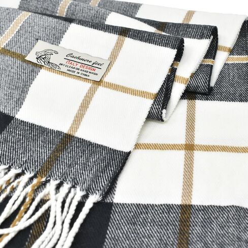 Glory Max Classic Plaid Striped Luxurious Checked Pattern Winter Scarf For Men Women Soft Cashmere Feel 72"x12" in Saudi Arabia