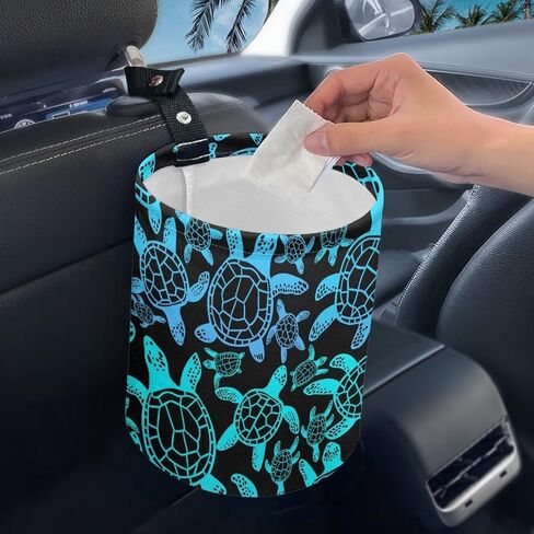 سلحفاة البحر قمامة CAN MINI CAR TRASH SHALD مسند رأس مع أزرار قابلة للتعديل منظم السيارات متعددة الأغراض in Kuwait